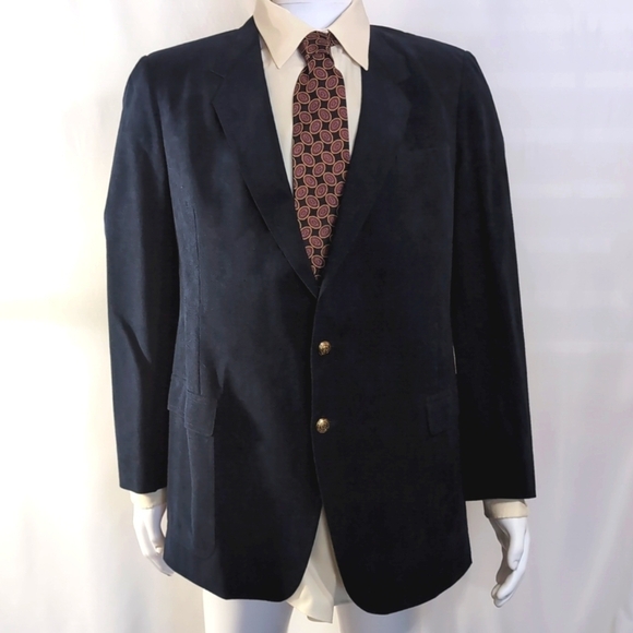 Men's Genuine Suede New Fashion Hong Kong Custom Navy Jacket Coat Blazer Sze 42R - Picture 7 of 7